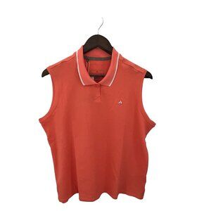 Adidas Womens Go-To Sleeveless Polo Shirt XL Coral